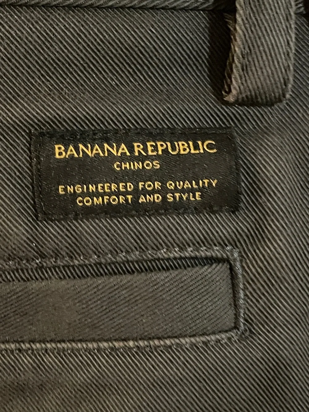Banana Republic Men's “Slim Italian” Charcoal Gray Chinos 32x34